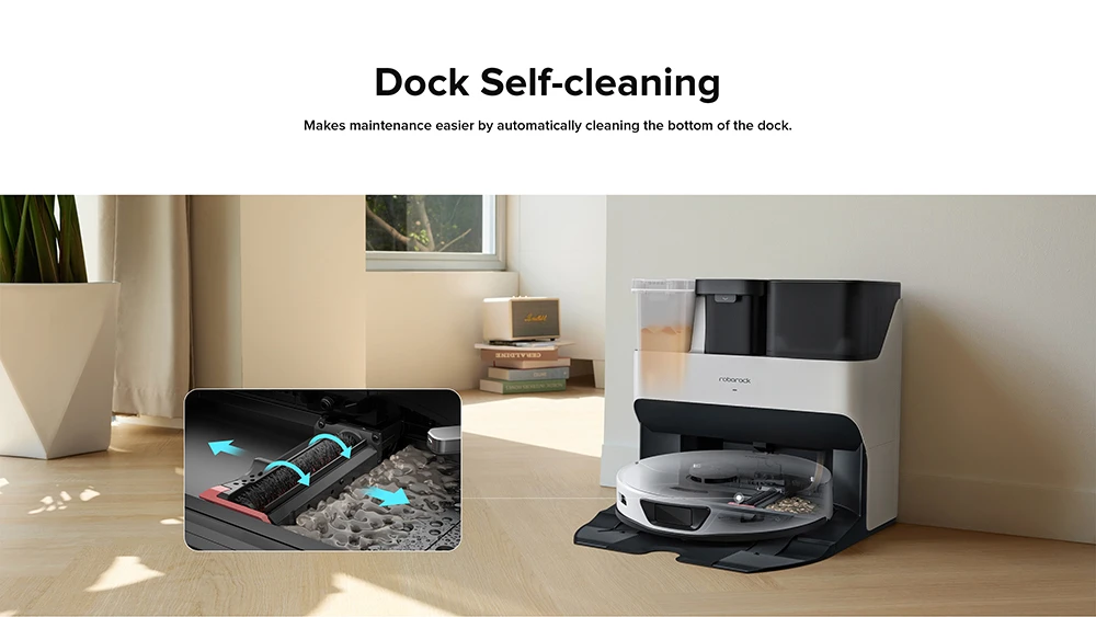 Roborock S7 Max Ultra Robot Vacuum Cleaner, 5500Pa Suction, Auto Drying, Self-Cleaning & Emptying, VibraRise Mopping, Reactive Tech Obstacle Avoidance, Mabilis at Off-peak na Charging - Puti