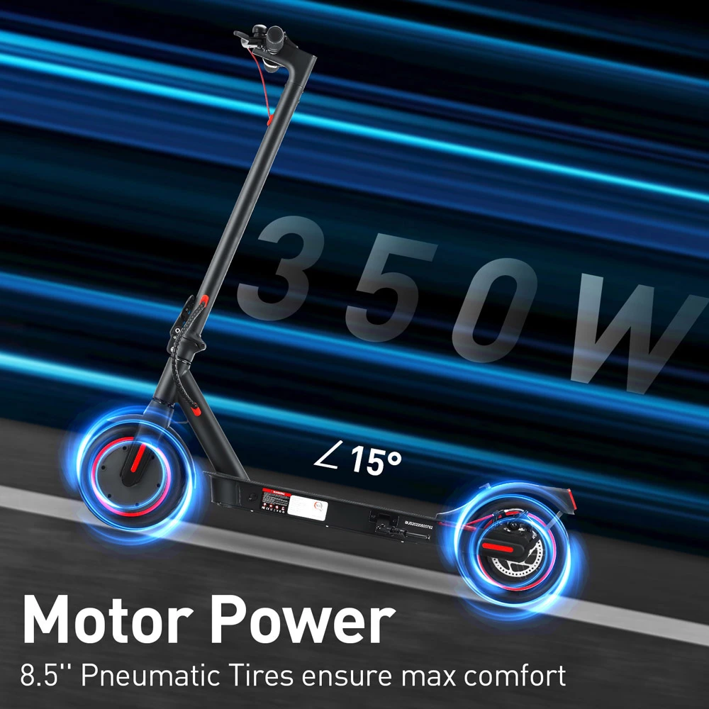 iScooter i9 składana hulajnoga elektryczna 8.5 cala opona pneumatyczna 350 W silnik 7.5 Ah akumulator 25 km/h maksymalna prędkość czarny