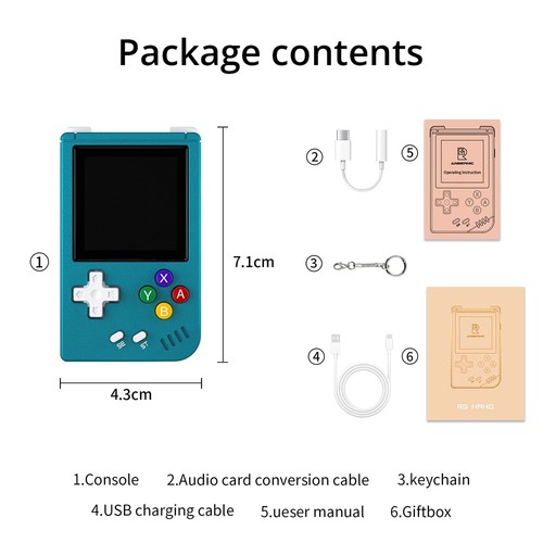 ANBERNIC RG Nano Handheld Game Console 64GB TF Card Blue