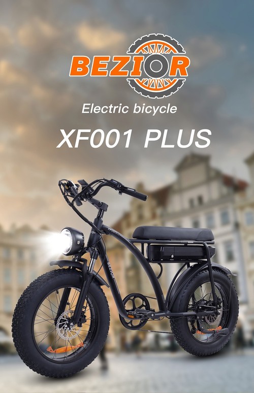 BEZIOR XF001 Plus Electric Bike 20*4.0in Tire 48V 1000W Motor 45km/h Max Speed 17.5Ah Battery 100km Mileage 120kg Load - Army Green