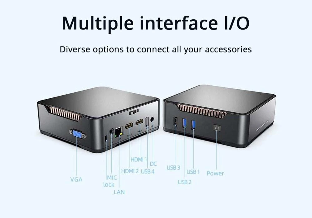 GK3 Plus Mini PC, 12th Intel Alder Lake N95 up to 3.4GHz, 16GB RAM+512GB M.2 SSD, Support 2.5