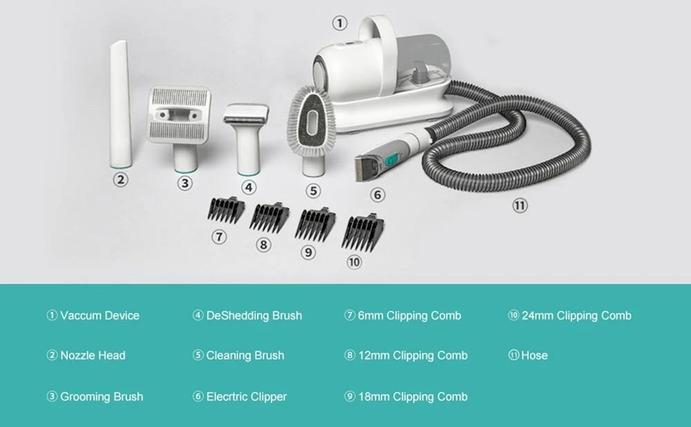 Kit Toelettatura Neakasa P1 PRO Per Cani/Gatti - Con Aspirazione, Tosatrice, Spazzole, 5 Accessori, Pelo Lungo - Foto 3