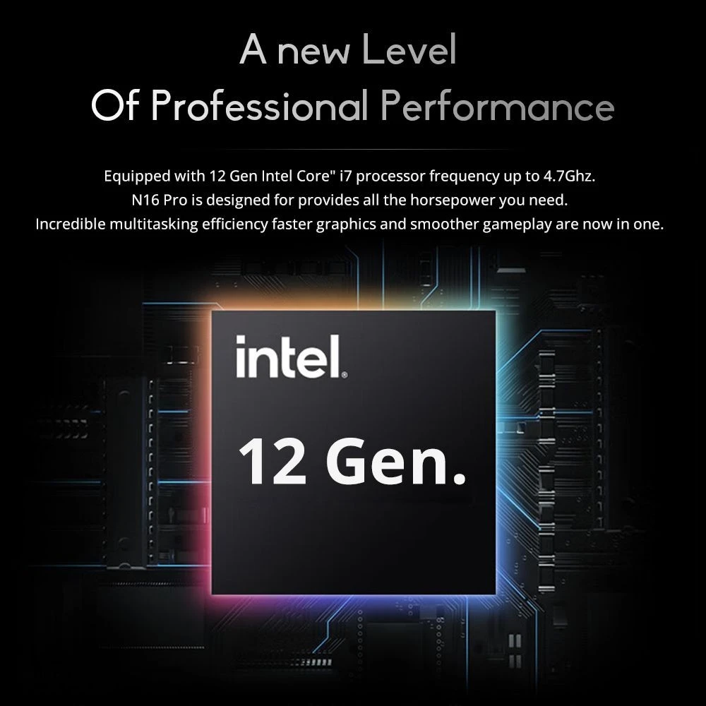 Ninkear N16 Pro 16in Laptop Intel Core i7-1260P Processor, 32GB DDR4 2TB SSD, Windows 11 Home, WiFi 6, Bluetooth 5.0