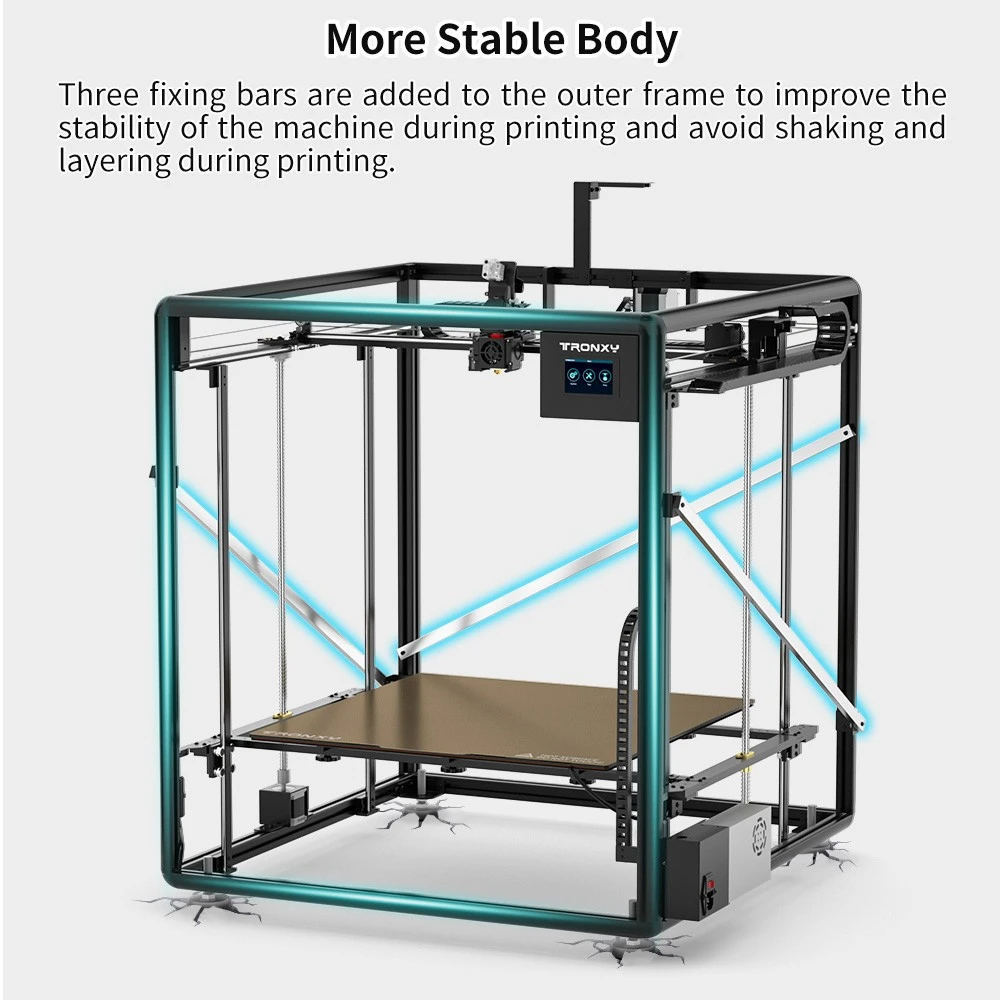 Imprimante 3D TRONXY VEHO 600, mise à niveau automatique, extrudeuse directe, lit chauffant en silicone, impression muette, détection de filament, reprise de l'impression, écran tactile, 600*600*600mm