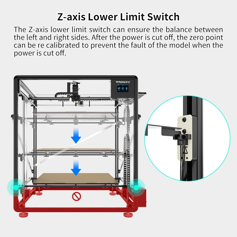 Imprimante 3D TRONXY VEHO 600, mise à niveau automatique, extrudeuse directe, lit chauffant en silicone, impression muette, détection de filament, reprise de l'impression, écran tactile, 600*600*600mm