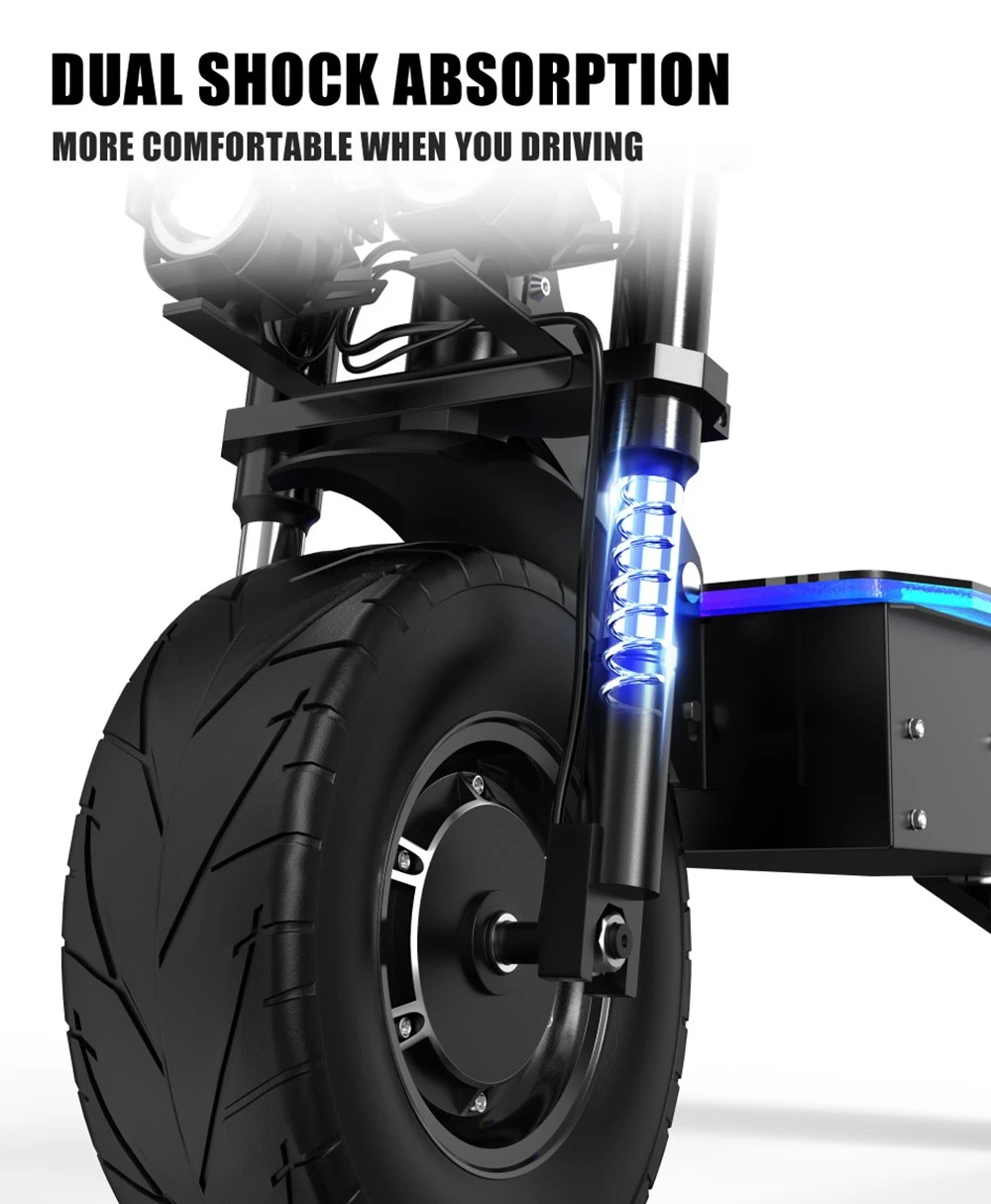 DUOTTS D99 Off-Road Electric Scooter 13 Inch Pneumatic Tires 3000W*2 Dual Motors 85Km/h Max Speed 60V 42Ah Battery 120KM Long Range 150KG Max Load Dual Shock Absorption with Turn Signal Lights Front & Rear Hydraulic Brake Oil Brake