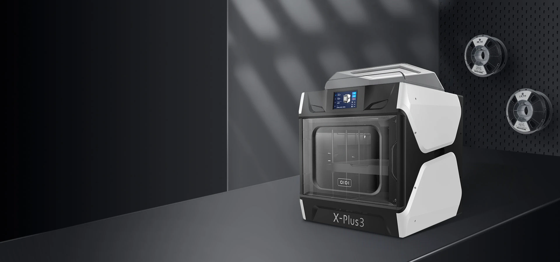 QIDI TECH X-Plus 3 3D Printer, Auto Levelling, 600mm/s Printing Speed, Flexible HF Board, Chamber Circulation Fan, Filament Detection, Dryer Box, 280*280*270mm