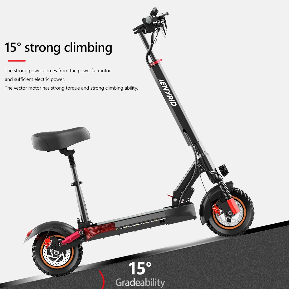 IENYRID M4 Electric Scooter 10 inch Tire 48V 600W Motor 45km/h Max Speed 10Ah Lithium Battery 25-35km Range Disc Brake 150kg Load