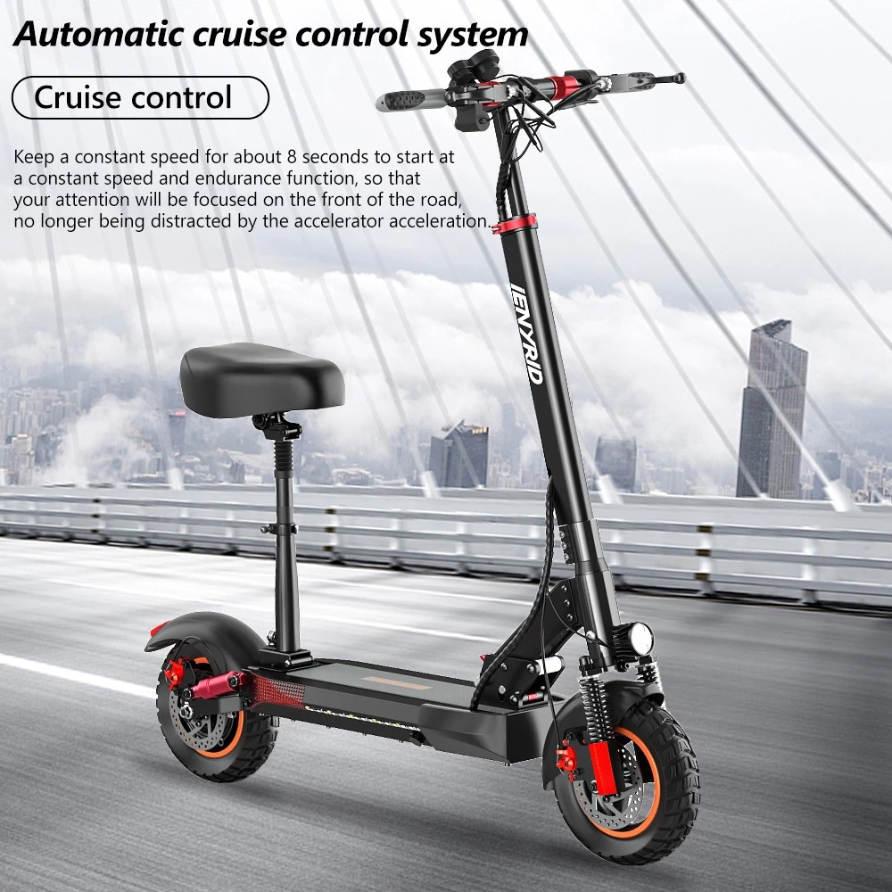 IENYRID M4 Electric Scooter 10 inch Tire 48V 600W Motor 45km/h Max Speed 10Ah Lithium Battery 25-35km Range Disc Brake 150kg Load