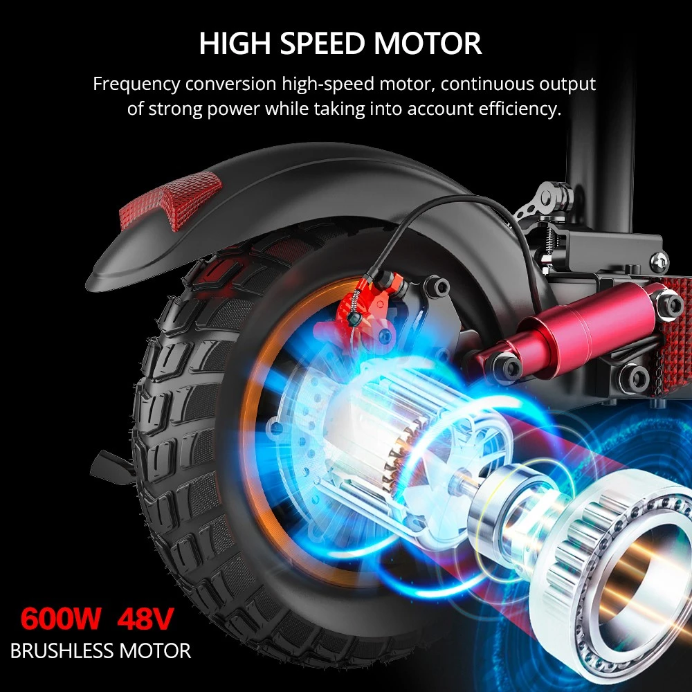 IENYRID M4 Electric Scooter 10 inch Tire 48V 600W Motor 45km/h Max Speed 10Ah Lithium Battery 25-35km Range Disc Brake 150kg Load