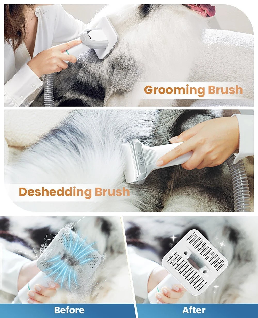INSE P20 Dog Clipper with Pet Hair Vacuum Cleaner, Max 10KPa Suction, 1.2L Dust Box, Low Noise, Dog Cat Pet Hair Trimmer, with 5 Proven Care Tools