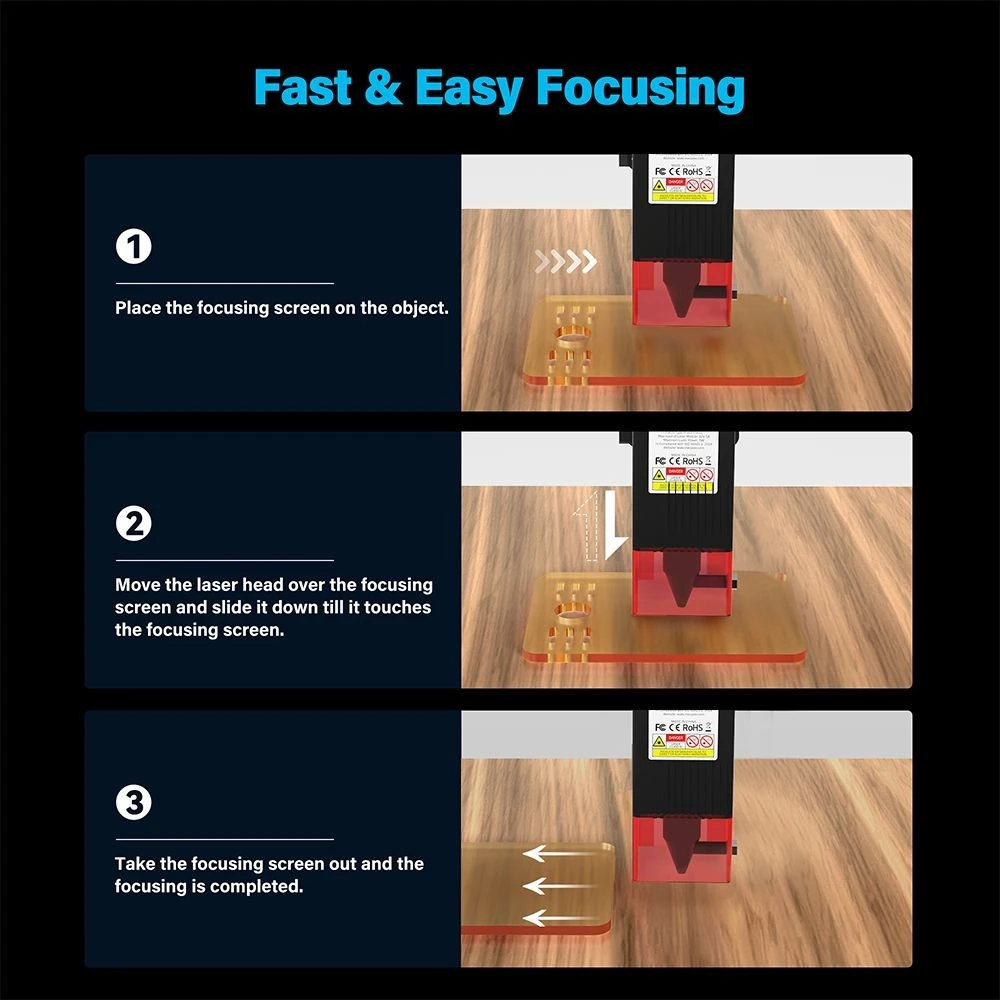 Mecpow X3 Laser Engraver, 5W Laser Power, Fixed-Focus, 0.01mm Accuracy, 10000 mm/min Engraving Speed, Safety Lock, Emergency Stop, Flame Detection, Gyroscope Sensor, 410x400mm - US Plug