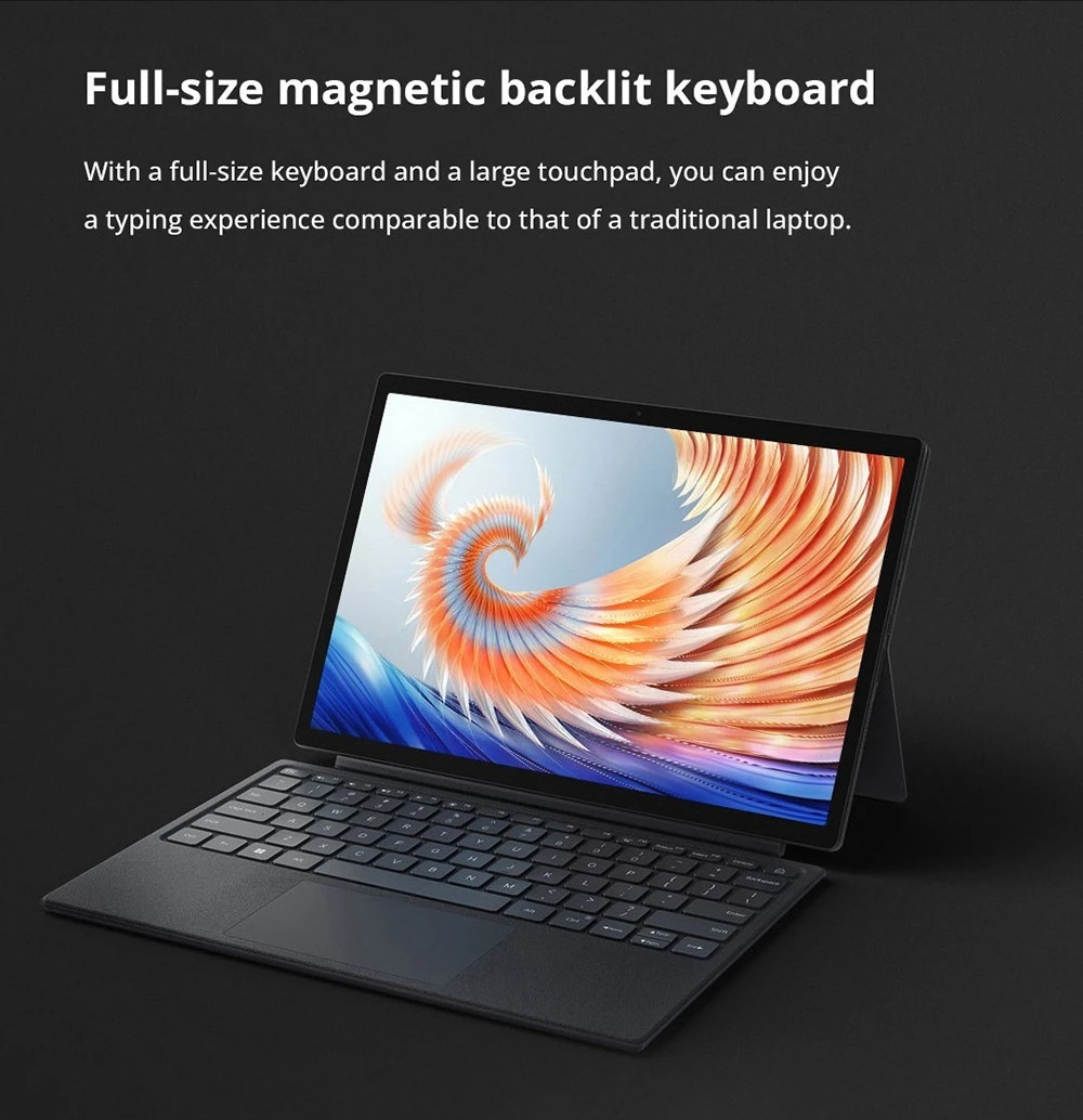Xiaomi Book CN Version 2-in-1 Laptop with Keyboard 12.4in Touch Screen Snapdragon™ 8cx Gen 2 Octa-core CPU, 8GB RAM 256GB ROM Windows 11