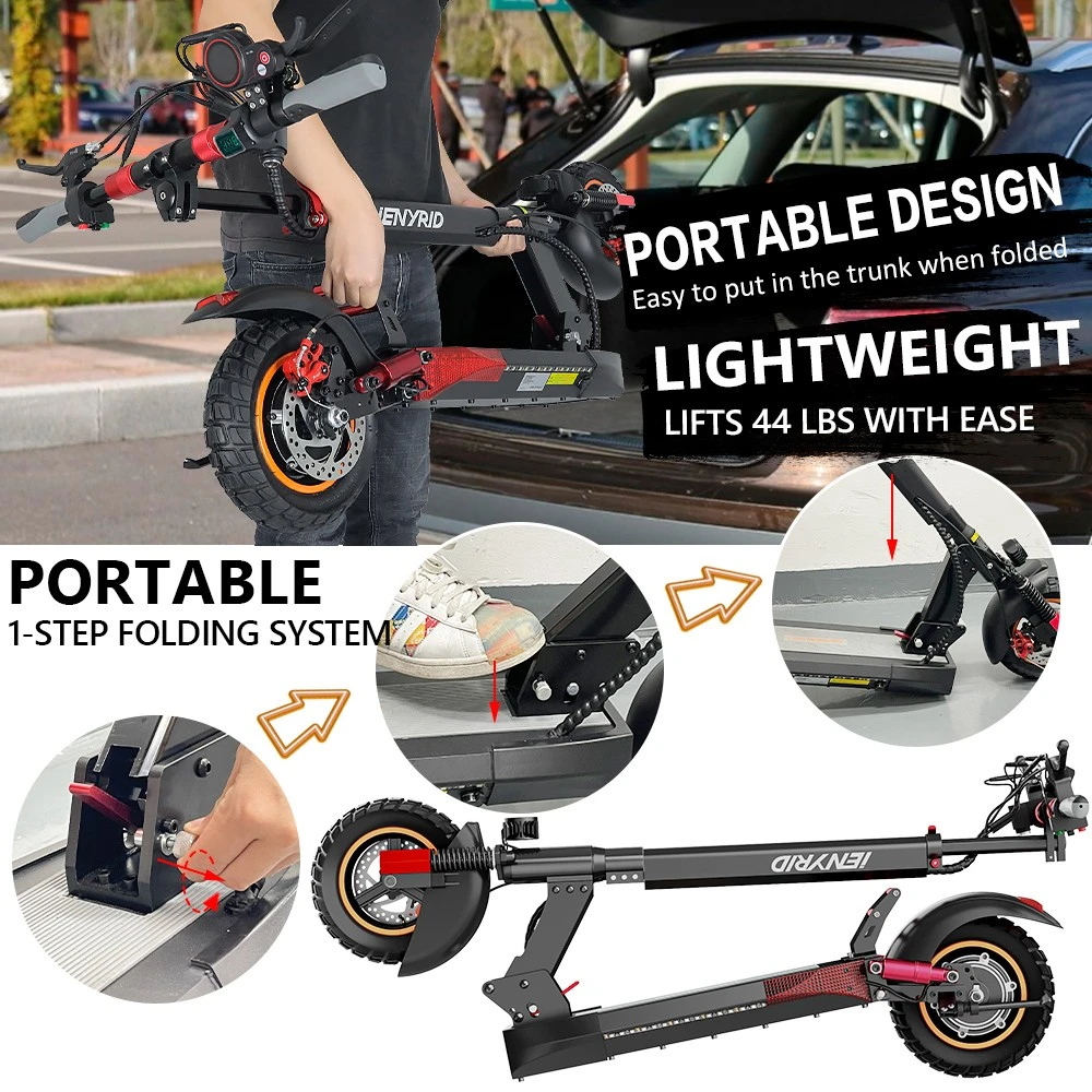 IENYRID M4 Electric Scooter 10 inch Tire 48V 600W Motor 45km/h Max Speed 10Ah Lithium Battery 25-35km Range Disc Brake 150kg Load