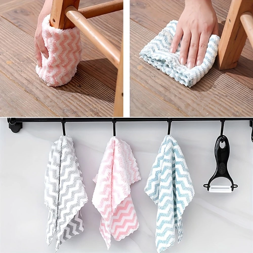 10pcs 15*20cm Kitchen Dishcloths, Super Absorbent, Non-stick Oil