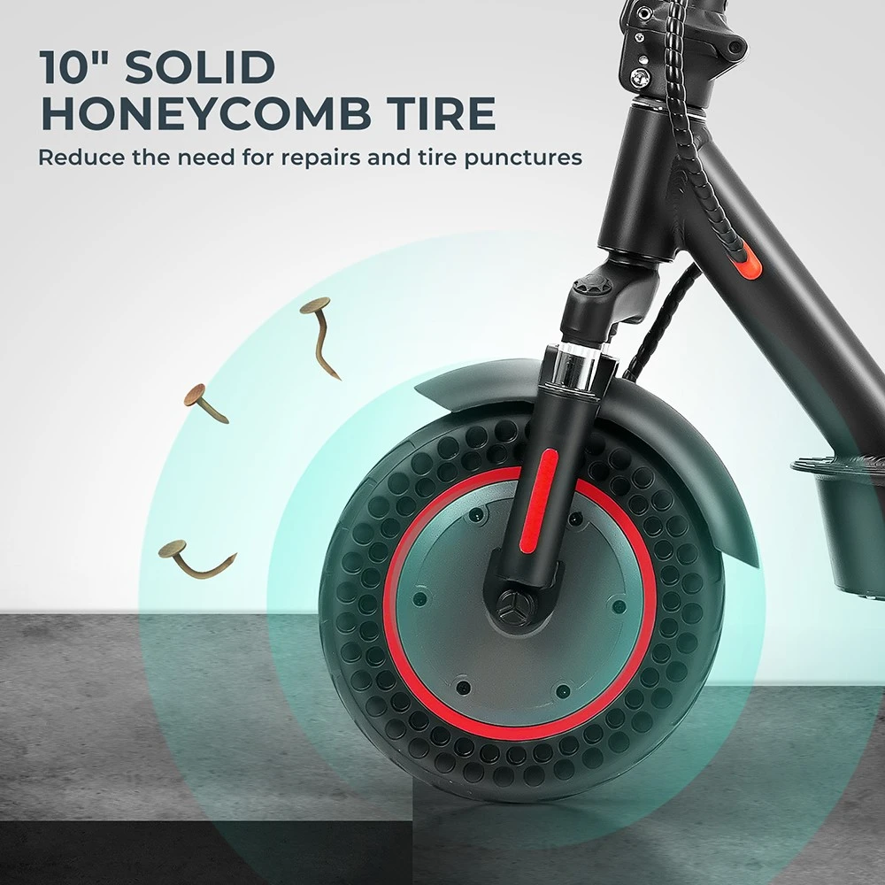 iScooter i9 Max Electric Scooter 10 Inch Honeycomb Tire 500W Motor 36V 10Ah Battery 30Km/h Max Speed 30-40km Max Range 120KG Load Dual Shock Absorption Smart APP Control