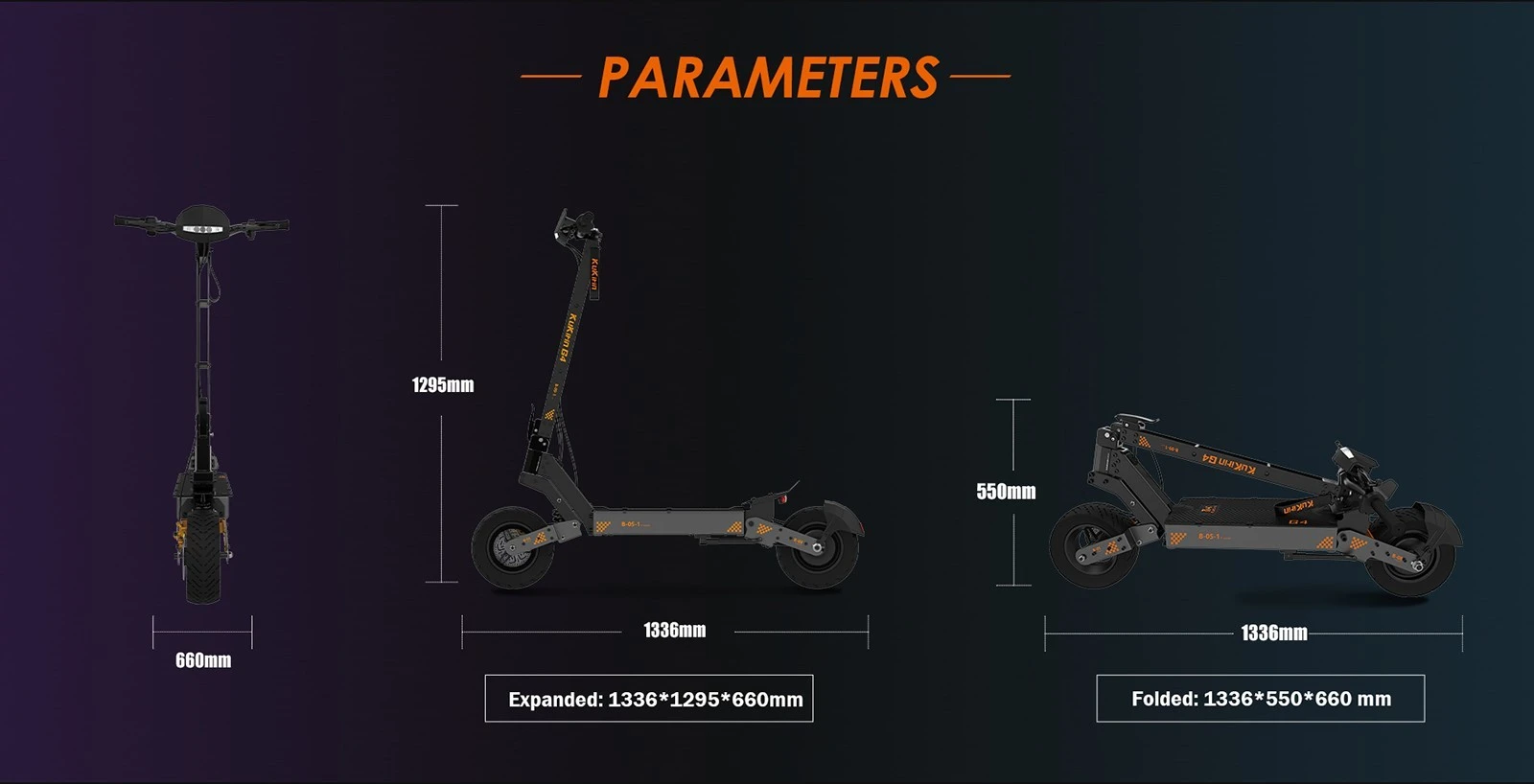 Scooter électrique tout-terrain KuKirin G4 avec moteur 2000 W, batterie 20 Ah, autonomie maximale de 75 km, vitesse maximale de 70 km/h