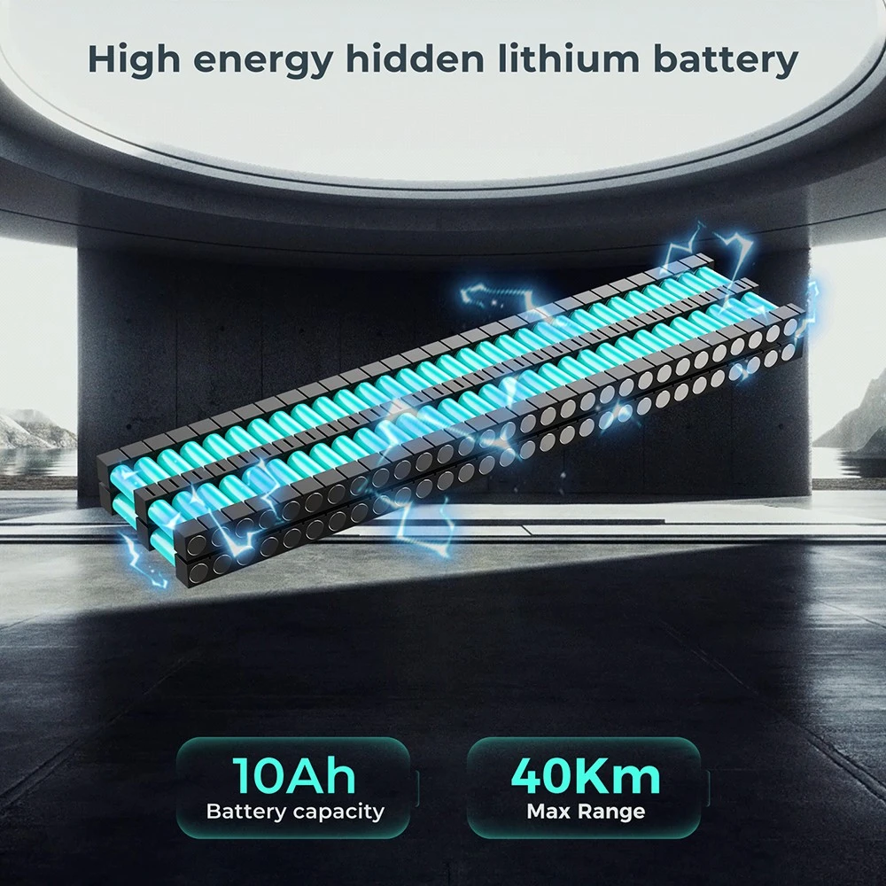 iScooter i9 Max Electric Scooter 10 Inch Honeycomb Tire 500W Motor 36V 10Ah Battery 30Km/h Max Speed 30-40km Max Range 120KG Load Dual Shock Absorption Smart APP Control