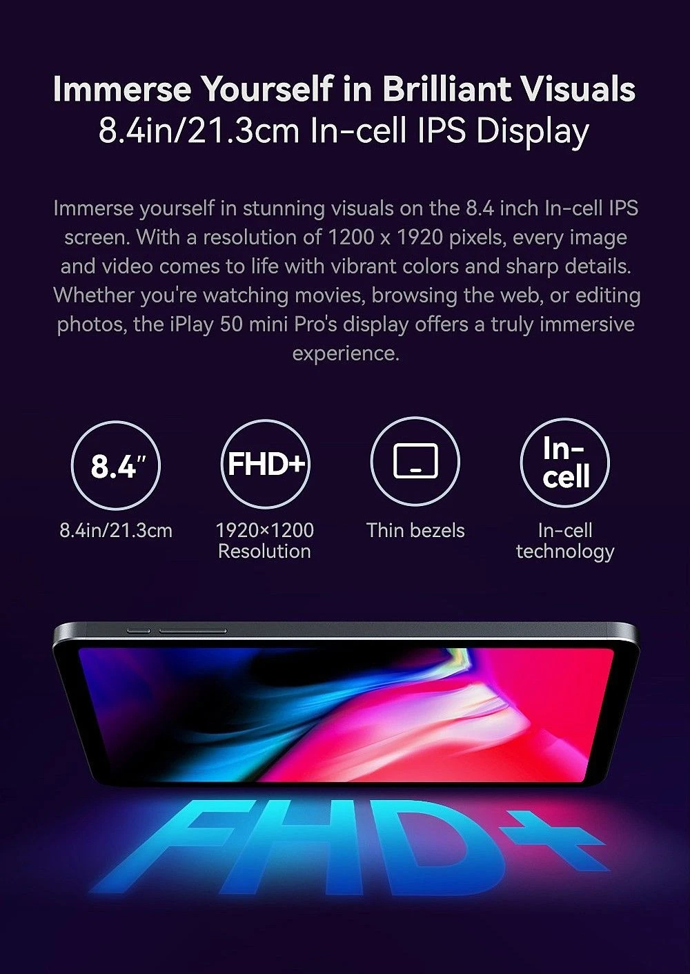 AllDOCUBE iPlay 50 Mini Pro 4G Tablet MTK 6789 G99 8GB RAM 256GB ROM 5MP Front Camera 13MP Rear Camera 5G WiFi Android 13