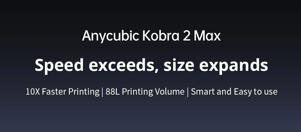 Anycubic Kobra 2 Max 3D Printer, 49-Point Auto Leveling, 500mm/s Max Printing Speed, Direct Extruder, 32-bit Silent Motherboard, Filament Detection, Cooling Fan, APP Control, 420x420x500mm - EU Plug
