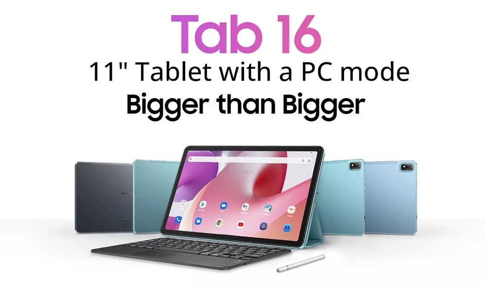 Blackview Tab 16 4G Tablet 11in 2K Full IPS Screen Unisoc T616 8GB RAM 256GB ROM Android 12 7680mAh Battery - Grey