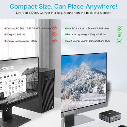 GMK K3 Pro Mini PC Intel Core i7 12650H 24GB LPDDR5 1TB SSD EU GMK K3 Pro Mini PC Intel Core i7 12650H 24GB LPDDR5 1TB SSD EU