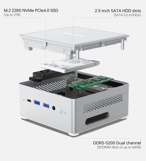 ミニPC Minisforum NPB5 i5 32B RAM / 512GB SSD MINISFORUM NPB5 Mini PC Intel i5 16GB DDR5 512GB SSD