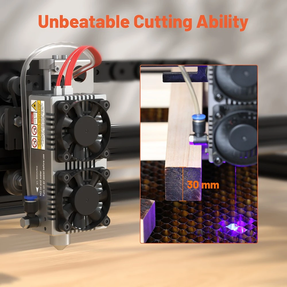 Cutter gravator laser NEJE 3 Max V2, putere laser 24W, modul laser E80, focalizare 0,06x0,06 mm, control aplicatie, gravura offline, 790x470mm