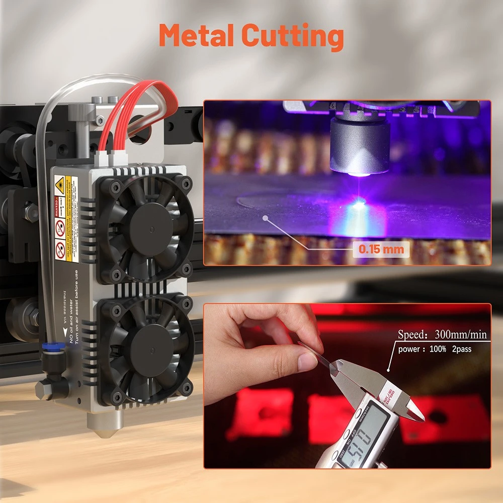 Cutter gravator laser NEJE 3 Max V2, putere laser 24W, modul laser E80, focalizare 0,06x0,06 mm, control aplicatie, gravura offline, 790x470mm