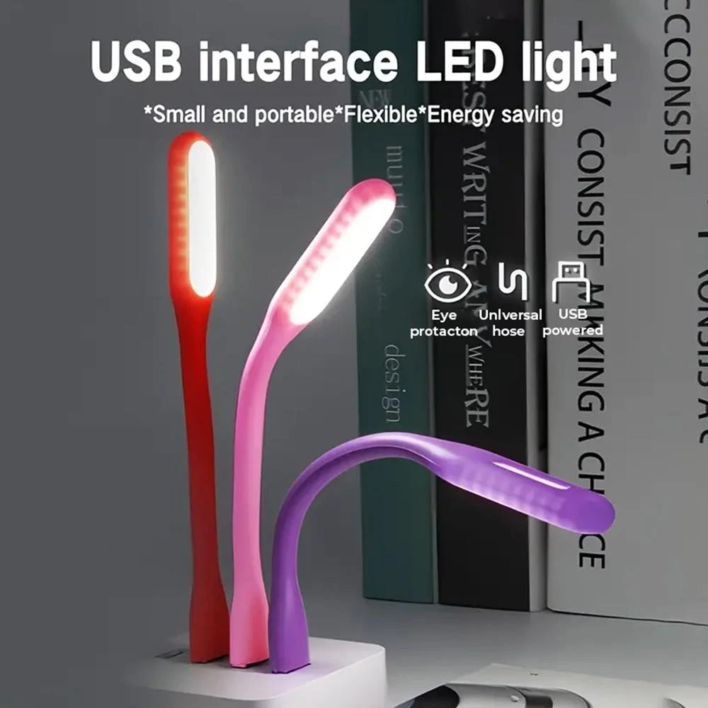 Portable USB LED Reading Light with Flexible Arm, Mini Night Lamp for Laptop, Desktop - Green