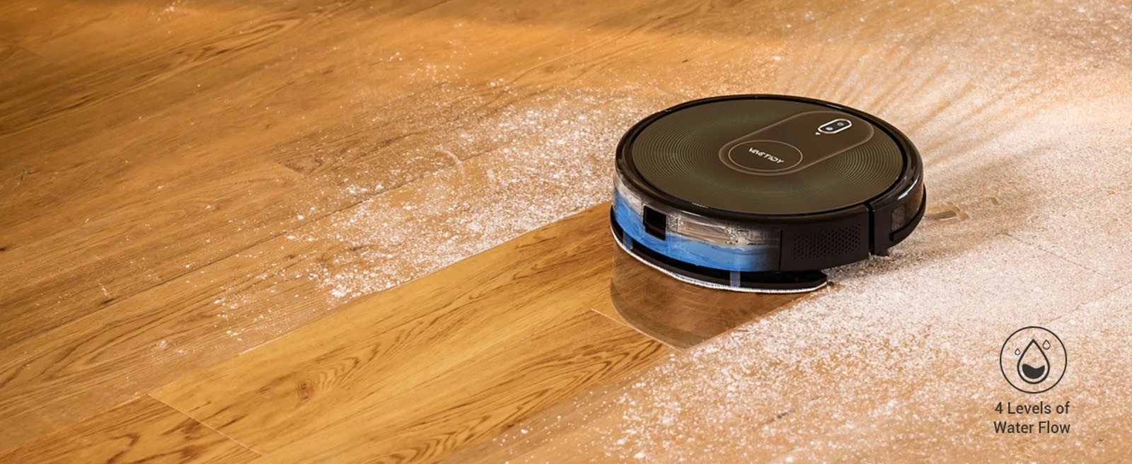 Vactidy T8 Robot Vacuum Cleaner, 2 in 1 Mopping Vacuum, 3000Pa Suction, 250ml Dust Bin, Carpet Detection, App/Voice Control, Up to 100 Mins Runtime