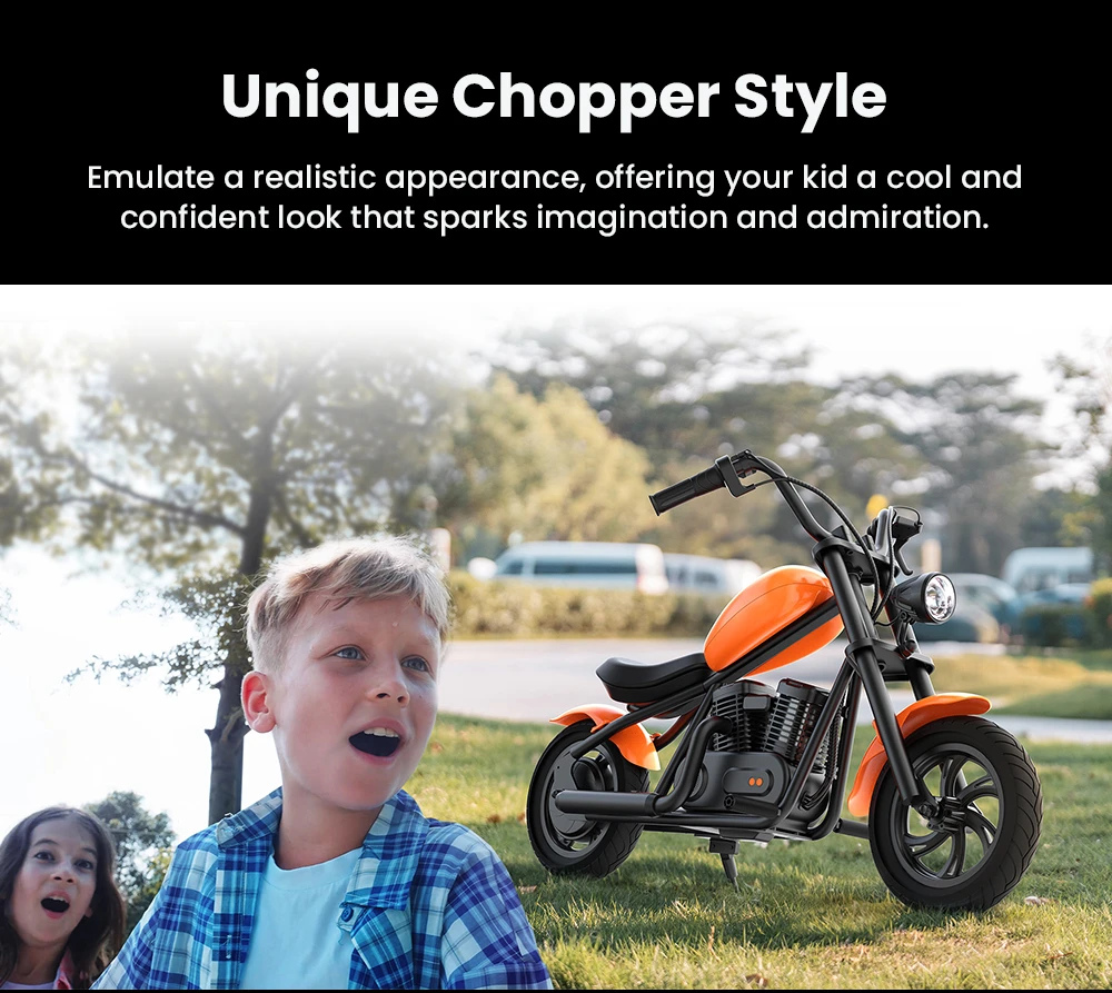 HYPER GOGO Cruiser 12 Plus Electric Motorcycle for Kids 24V 5.2Ah Battery 160W Motor 16km/h Speed 12