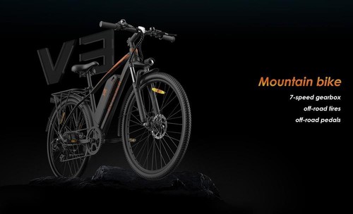 KuKirin V3 Electric Bike 27.5in Pneumatic Tires 36V 350W Motor 40km/h Max Speed 15Ah Battery 90km Range Dual Disc Brake