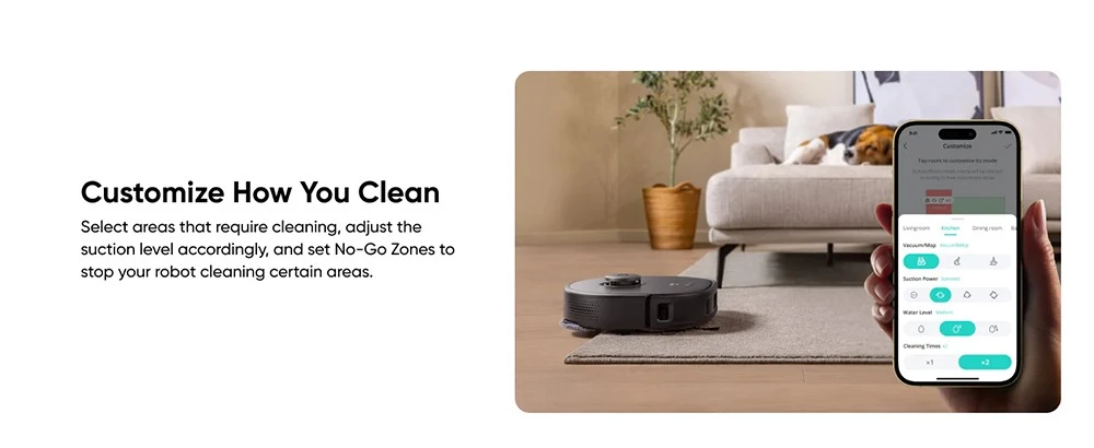 eufy Clean X9 Pro Robot Vacuum Cleaner, 5500Pa Suction, Auto-Clean Station, Dual Rotating Auto-Lift Mop, LDS Navigation, 5,200mAh Battery, 410ml Dustbin, Carpet Detection, APP/Voice Control