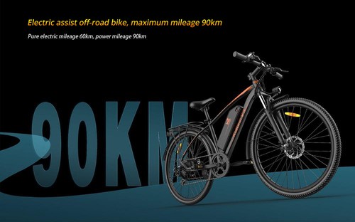 KuKirin V3 Electric Bike 27.5in Pneumatic Tires 36V 350W Motor 40km/h Max Speed 15Ah Battery 90km Range Dual Disc Brake