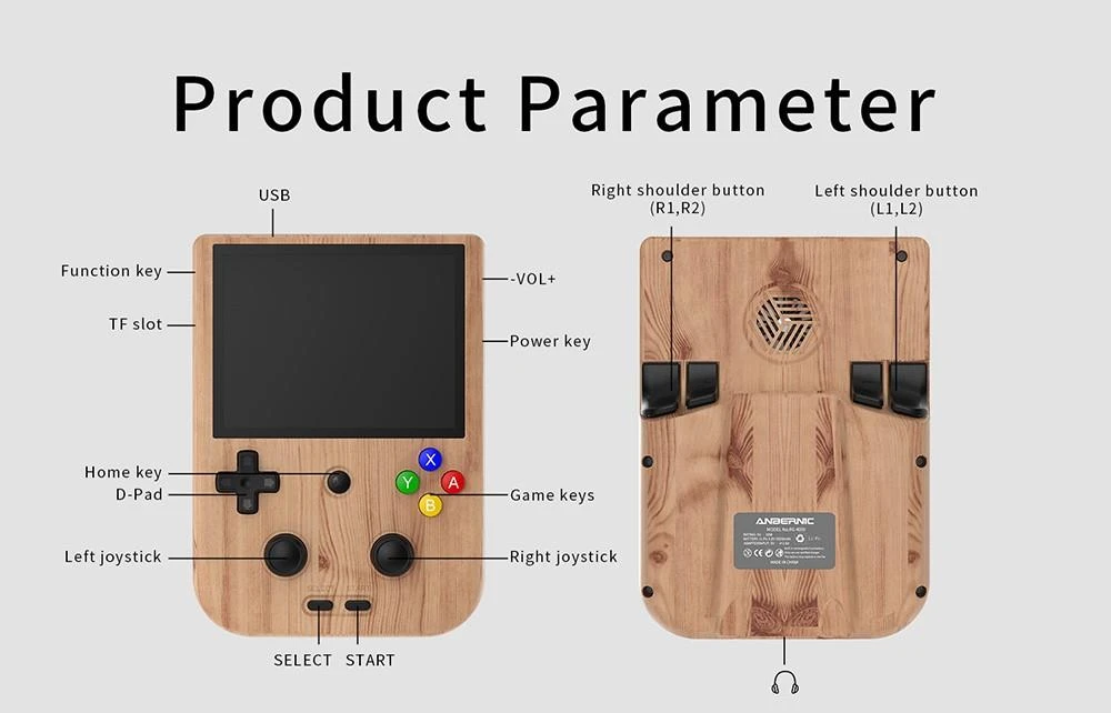 ANBERNIC RG405V Game Console, 4GB LPDDR4 128GB eMMC, Android 12, 5G WiFi, Bluetooth 5.0 - Wood Color