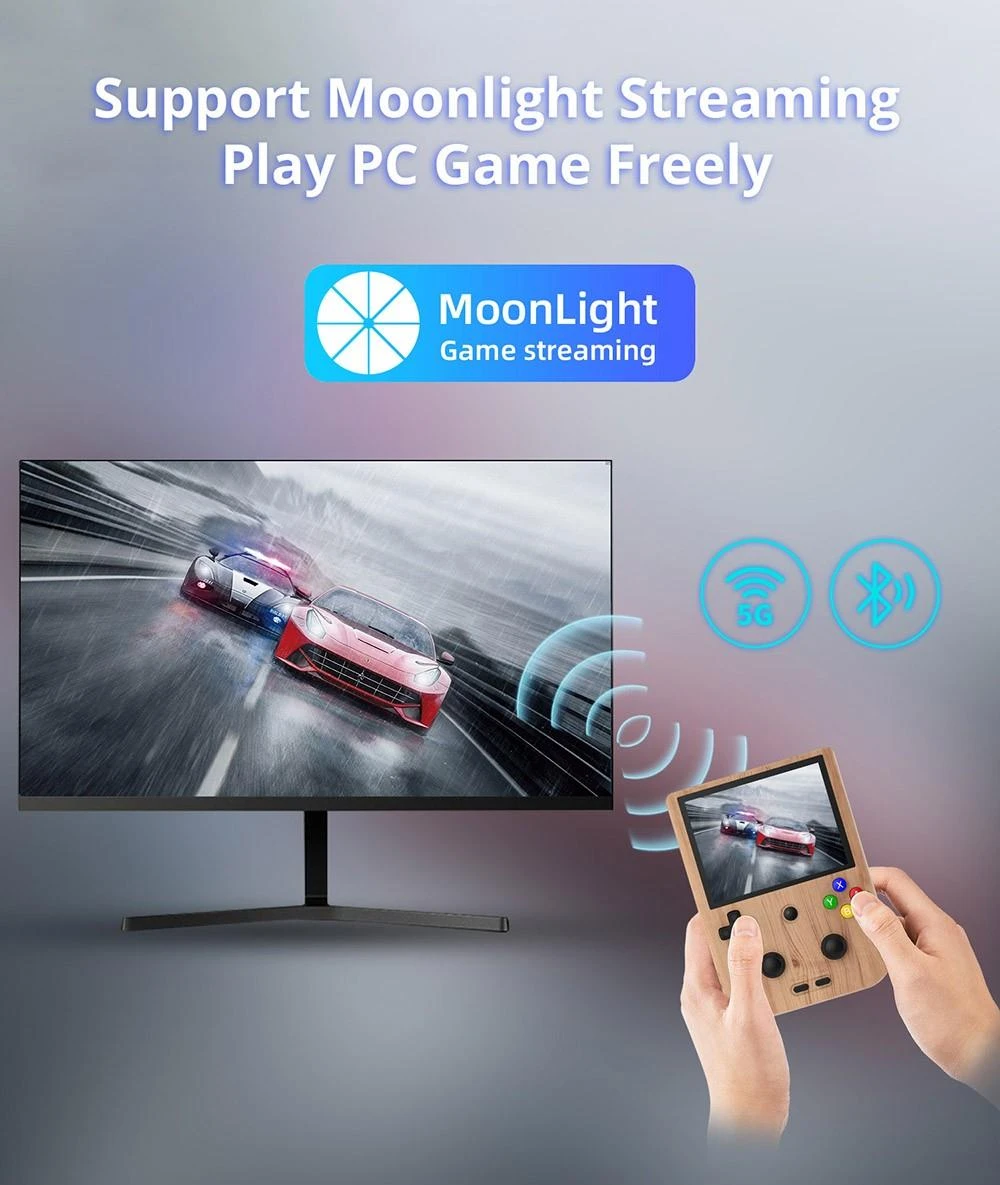 ANBERNIC RG405V Game Console, 4GB LPDDR4 128GB eMMC, Android 12, 5G WiFi, Bluetooth 5.0 - Wood Color