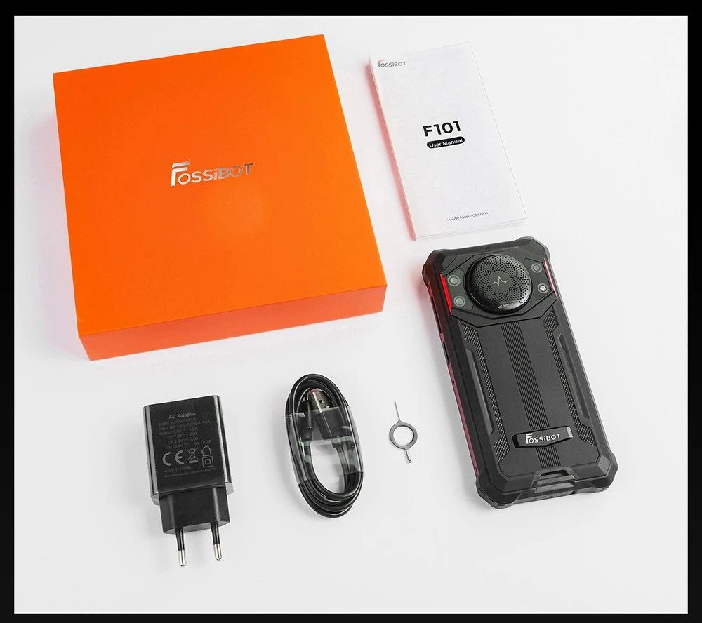 FOSSiBOT F101 סמארטפון קשוח, 4GB+64GB, AI משולש מצלמה, רמקול 123dB, סוללה גדולה 10600mAh, פתיחת טביעת אצבע/פנים, מסך 5.45 אינץ' HD+ IPS, Android 12