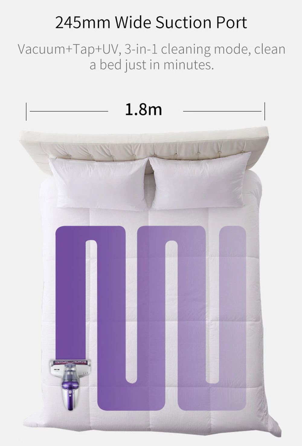 Aspirator de mână anti-acarieni JIMMY JV35 recondiționat Acaricid UV la temperatură înaltă 14Kpa Aspirație puternică 700W Putere 5S Colector de praf cu încălzire rapidă Versiune internațională de la Xiaomi Youpin - Gri