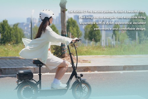 Kukirin C1 Pro Electric Scooter 14x2.5 inch Off-road Tires 500W Motor 45km/h Max Speed 48V 25Ah Battery 100km Range