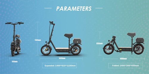 Kukirin C1 Pro Scooter électrique 14x2,5 pouces pneus tout-terrain 500W moteur 45 km/h vitesse maximale 48V 25Ah batterie 100km d'autonomie