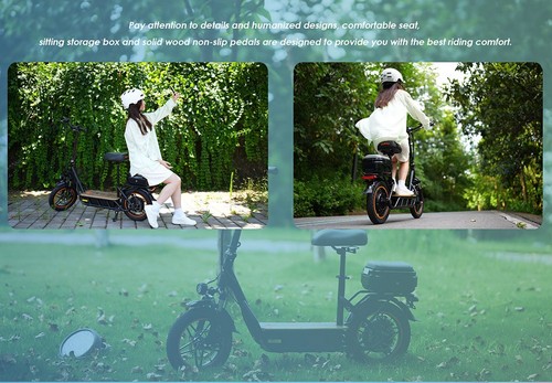 Kukirin C1 Pro Scooter électrique 14x2,5 pouces pneus tout-terrain 500W moteur 45 km/h vitesse maximale 48V 25Ah batterie 100km d'autonomie