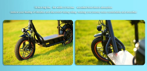 Kukirin C1 Pro Scooter électrique 14x2,5 pouces pneus tout-terrain 500W moteur 45 km/h vitesse maximale 48V 25Ah batterie 100km d'autonomie