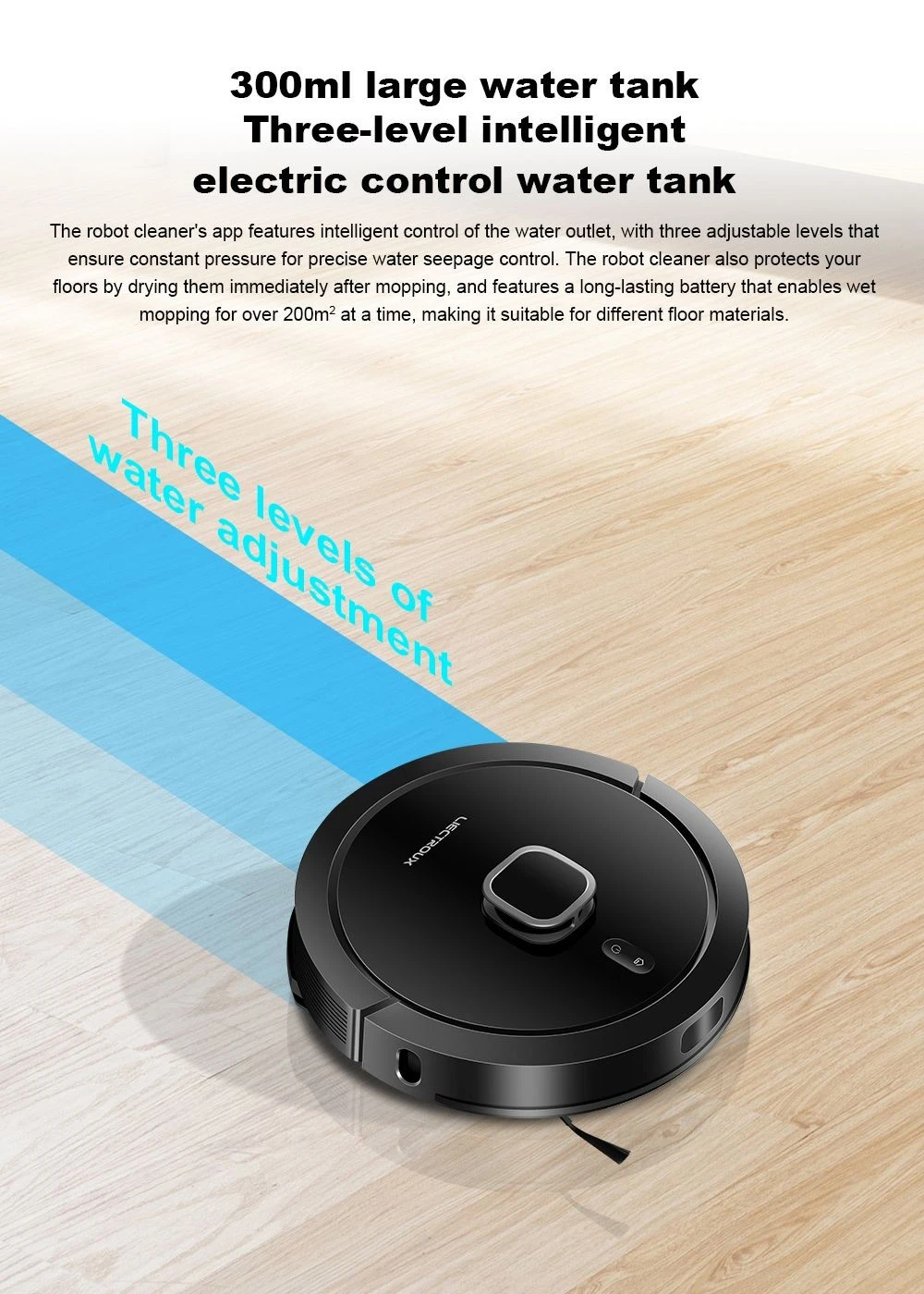 Liectroux G7 Robot Vacuum Cleaner, 6500Pa Suction, Laser Navigation, 5200mAh Battery, Run 180mins - Black, EU Plug