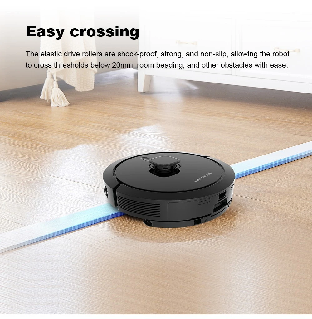 Liectroux G7 Robot Vacuum Cleaner, 6500Pa Suction, Laser Navigation, 5200mAh Battery, Run 180mins - Black, EU Plug