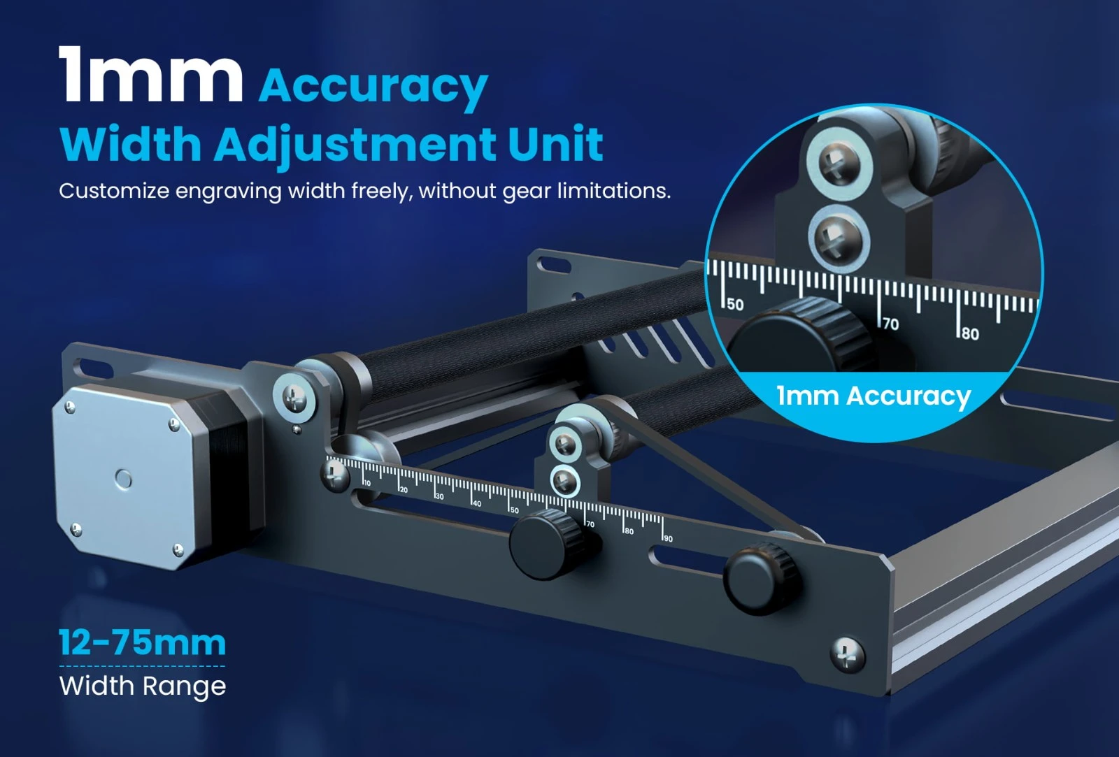 Mecpow G3 Rotary Roller with Risers, 360 Degree Engraving for Cylindrical Objects