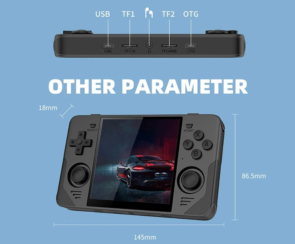 Powkiddy RGB30 Handheld Game Console Open Source Linux 16GB + 64GB TF Card, 5G WiFi - Blue