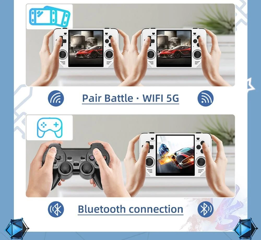 Powkiddy RGB30 Handheld Game Console Open Source Linux 16GB + 64GB TF Card, 5G WiFi - Blue