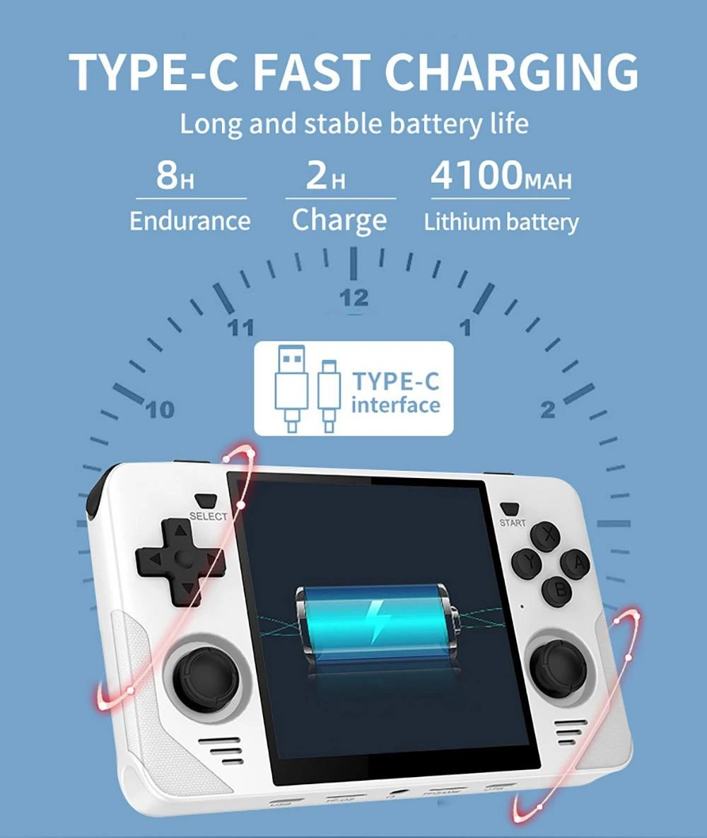 Powkiddy RGB30 Handheld Game Console Open Source Linux 16GB + 64GB TF Card, 5G WiFi - Blue