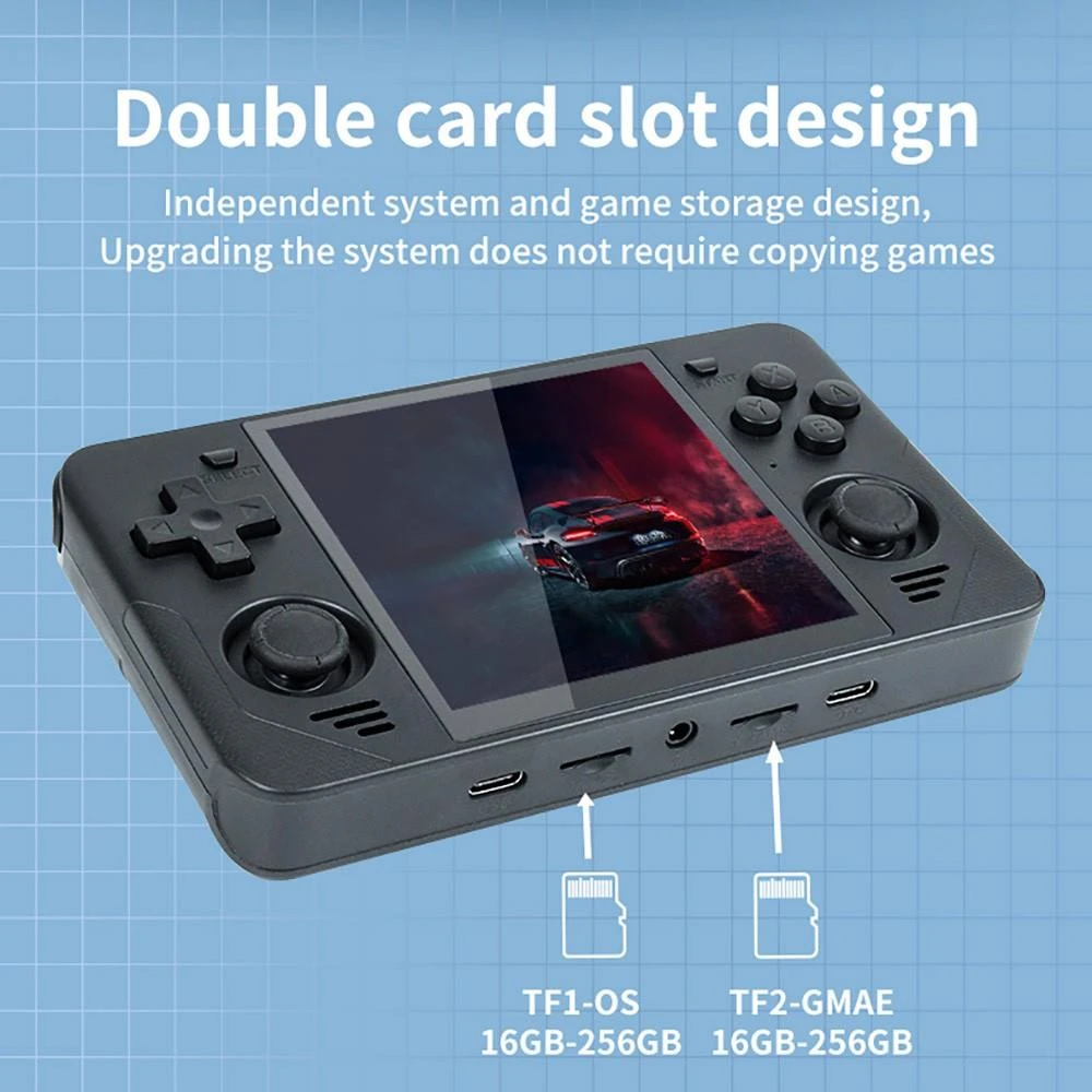 Powkiddy RGB30 Handheld Game Console Open Source Linux 16GB + 64GB TF Card, 5G WiFi - Blue